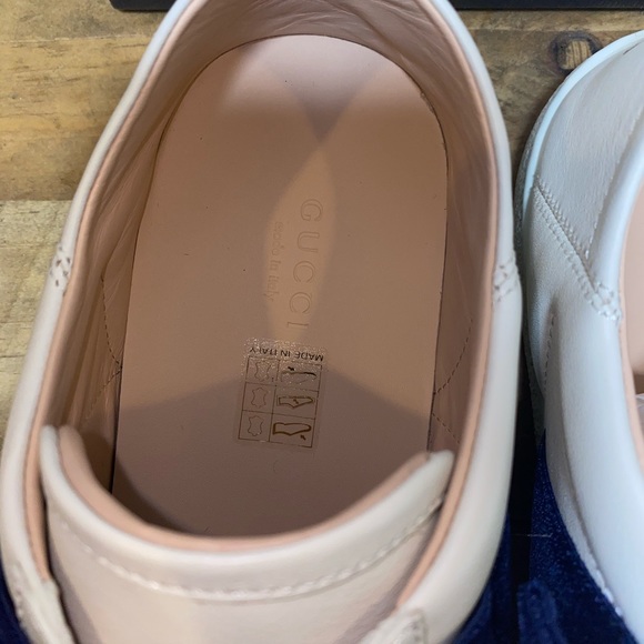 Gucci Ace Leather Velvet Bow Slip-On Sneakers - Picture 5 of 13